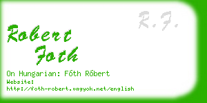 robert foth business card